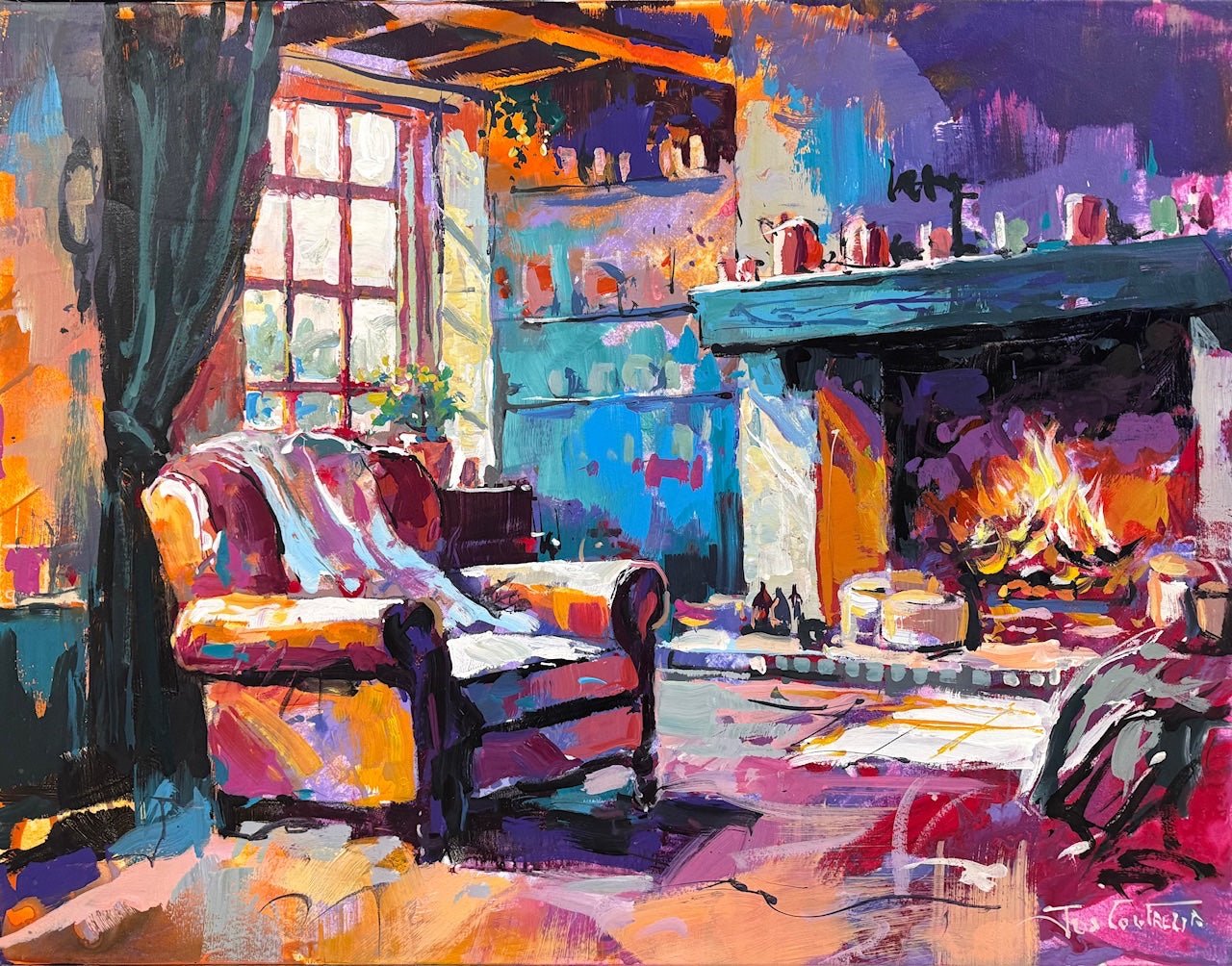 Interior - Fireside Glow - Gold Coast Gallery Of ArtJos Coufreur