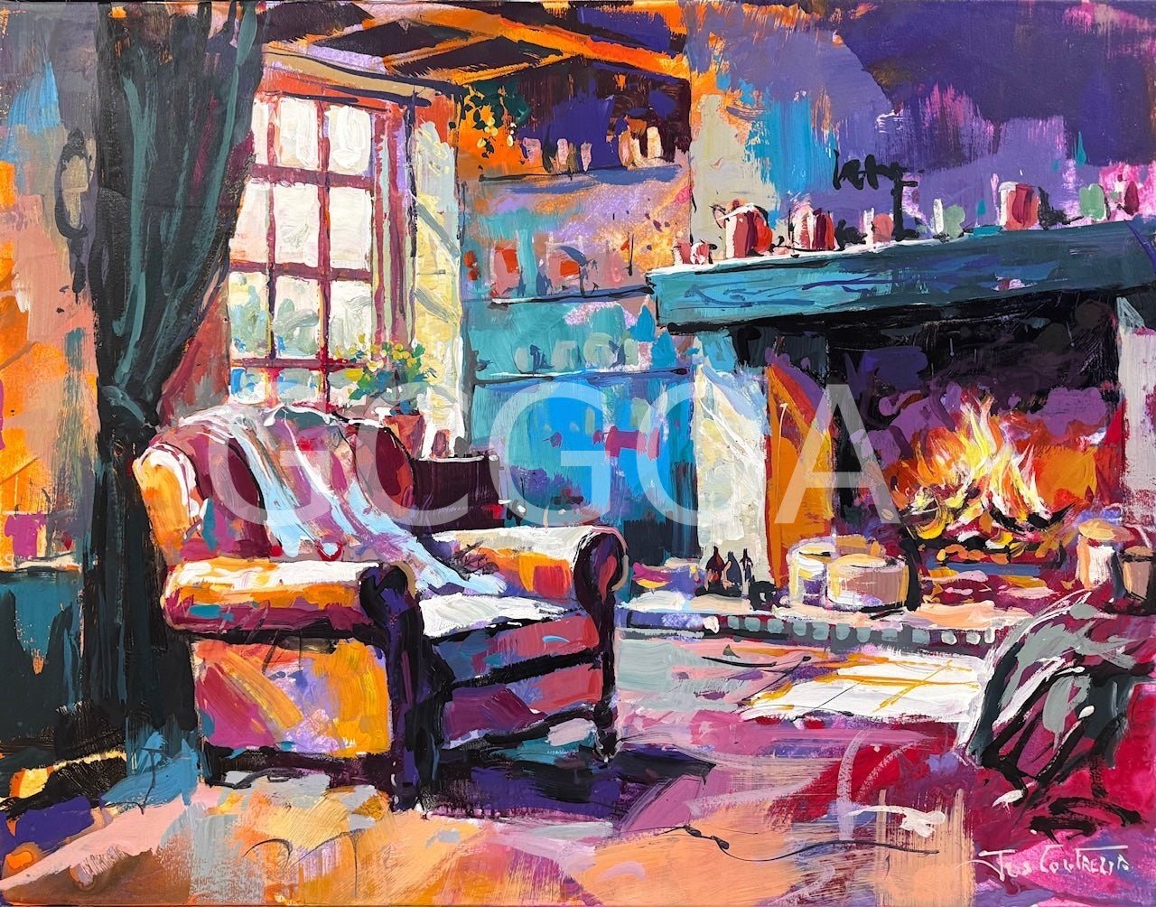 Interior - Fireside Glow - Gold Coast Gallery Of ArtJos Coufreur