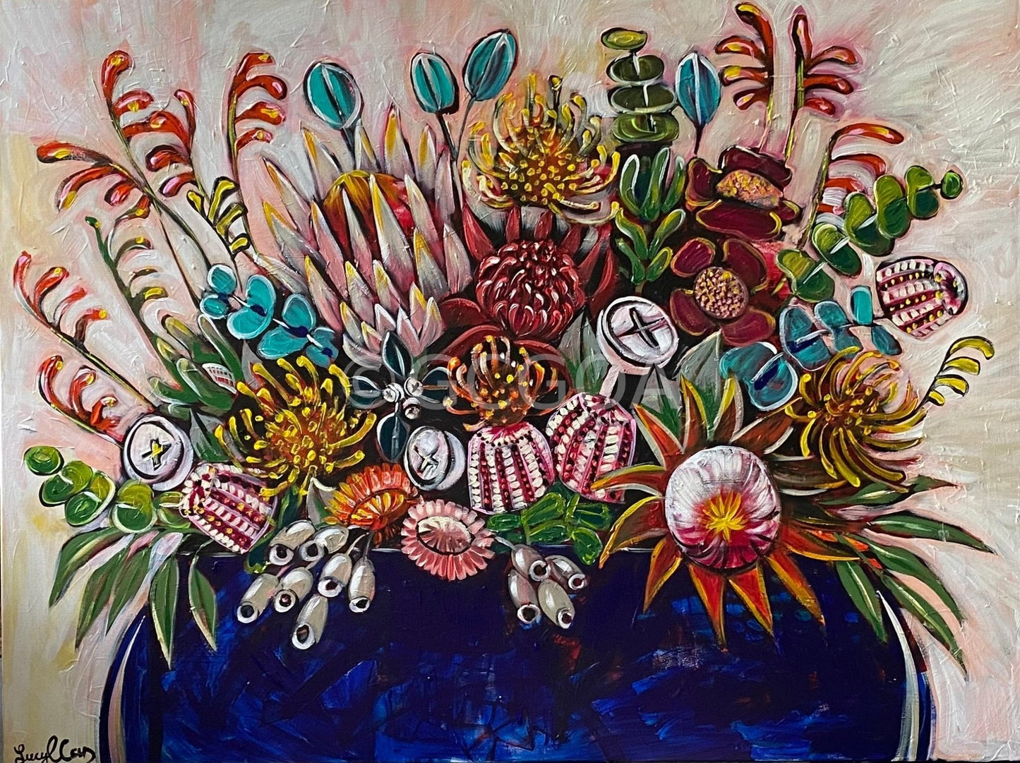 Joyful Aussie Bouquet - Original Art - Gold Coast Gallery Of ArtLucy Car