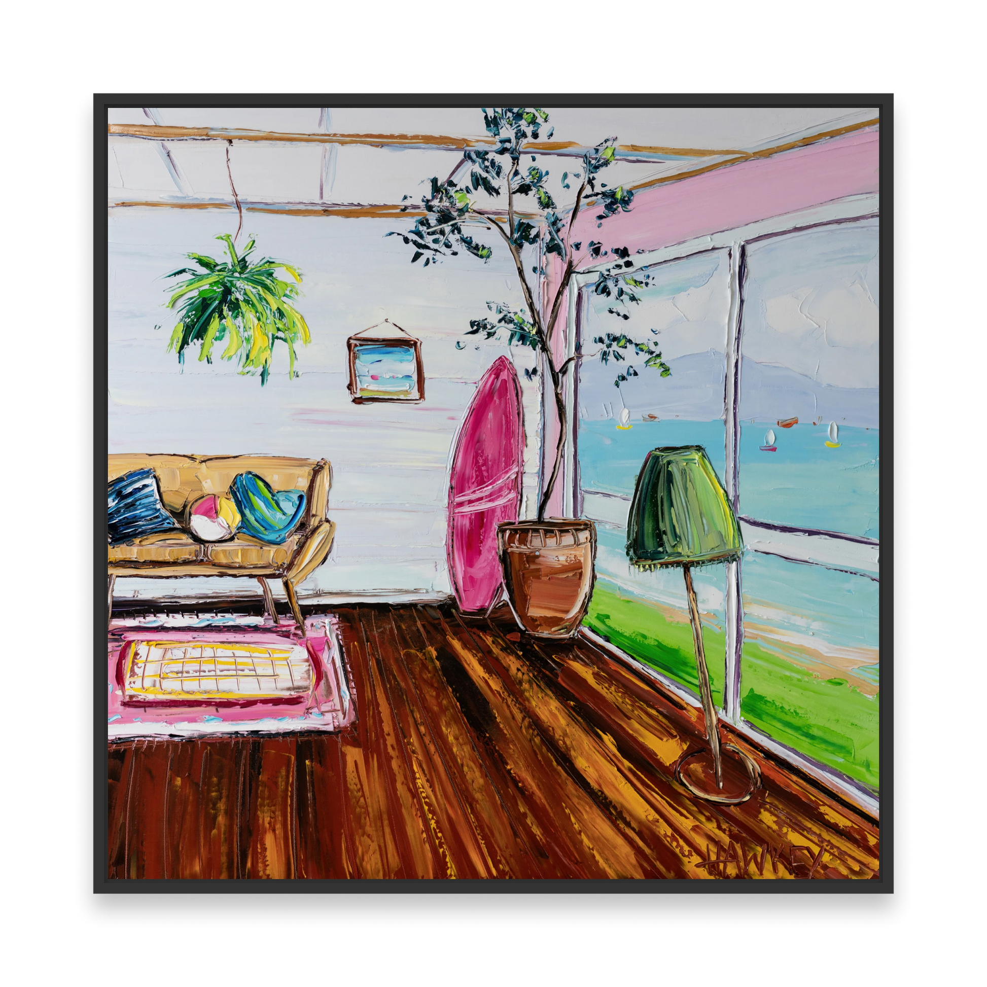 Leaning Lamp And Sea View - Fine Art Print - Gold Coast Gallery Of ArtAngela Hawkey