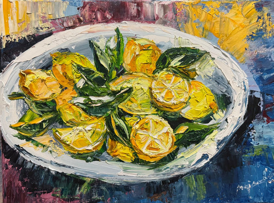 Lemons on a plate - Gold Coast Gallery Of ArtAnjana Rai