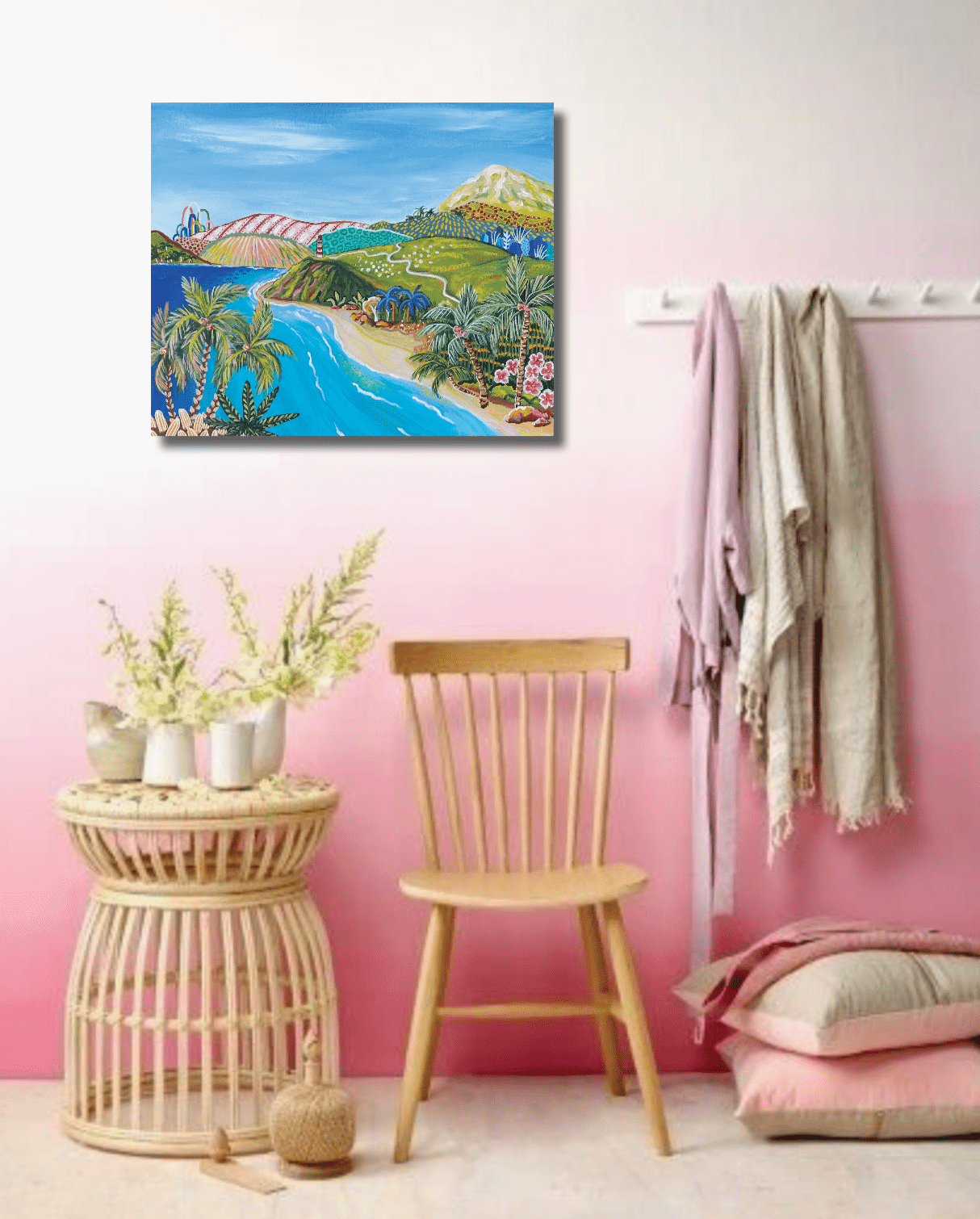 LITTLE COVE - Tropical Landscape with lighthouse - Original Art - Gold Coast Gallery Of ArtDaniela Fowler Art