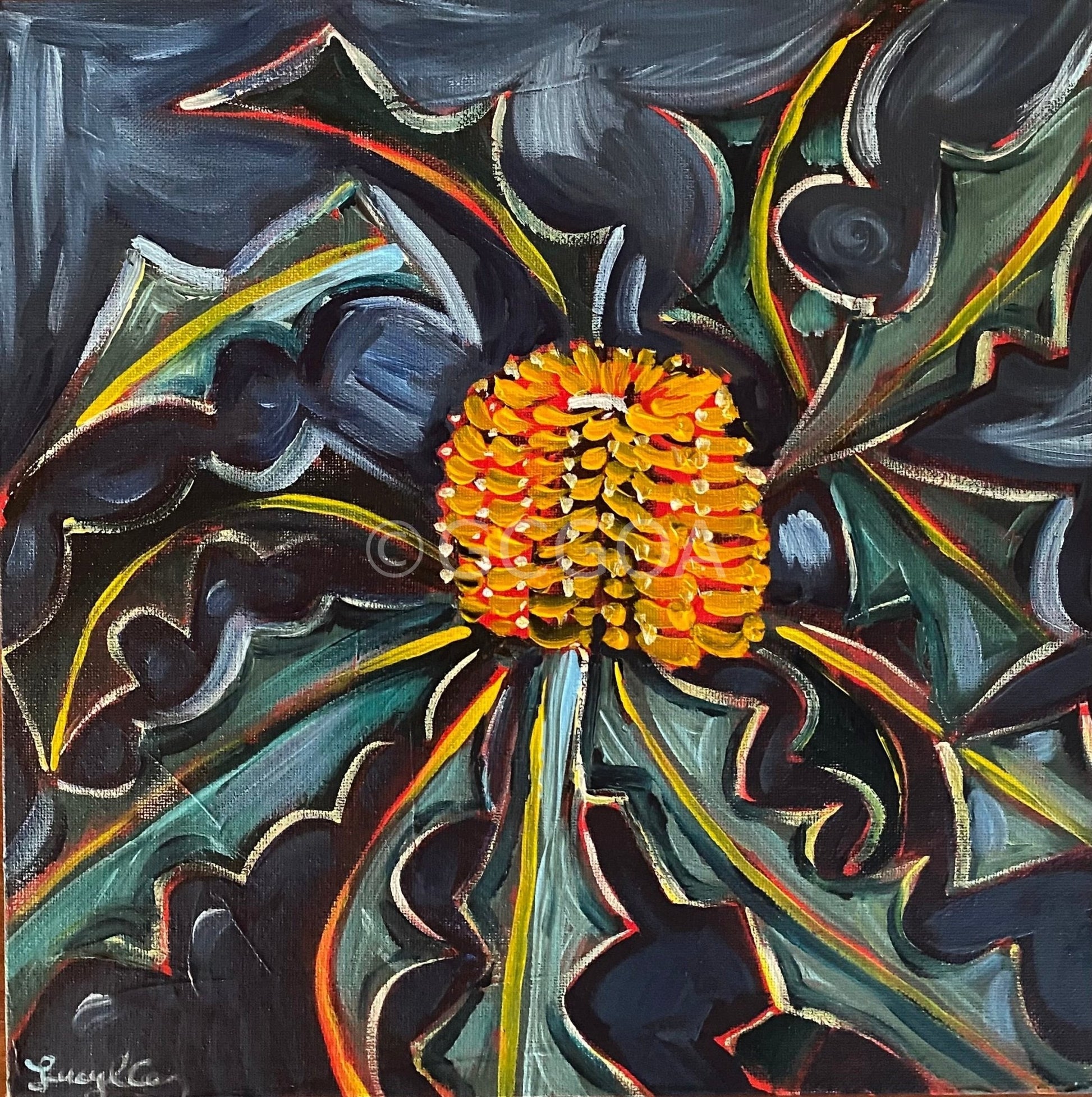 Little Golden Banksia - Original Art - Gold Coast Gallery Of ArtLucy Car