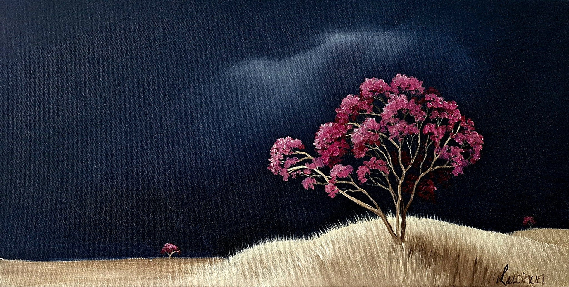 Magenta Blossoms In The Night - Gold Coast Gallery Of ArtLucinda Leveille