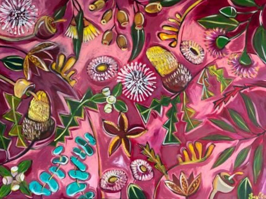 Magenta Floral - Gold Coast Gallery Of ArtLucy Car