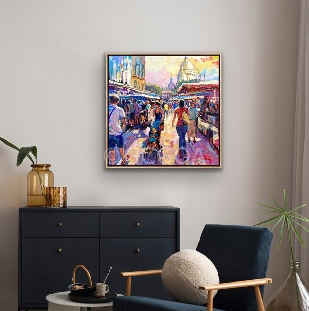 Market Day in Paris- Original Art - Gold Coast Gallery Of ArtJos Coufreur