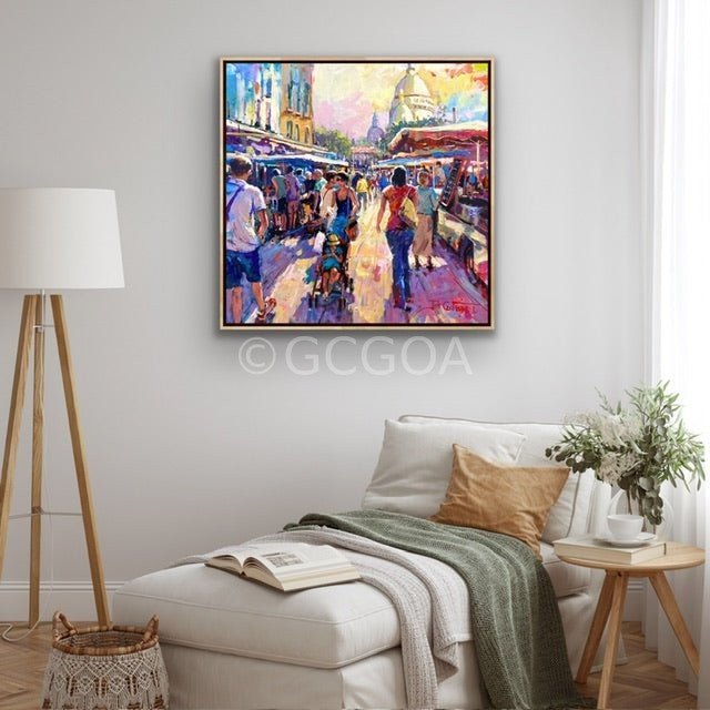 Market Day in Paris- Original Art - Gold Coast Gallery Of ArtJos Coufreur