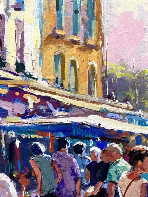 Market Day in Paris- Original Art - Gold Coast Gallery Of ArtJos Coufreur