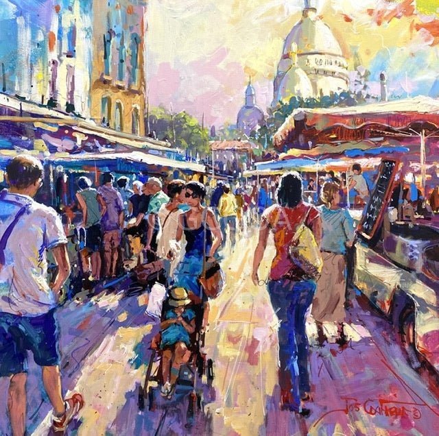 Market Day in Paris- Original Art - Gold Coast Gallery Of ArtJos Coufreur
