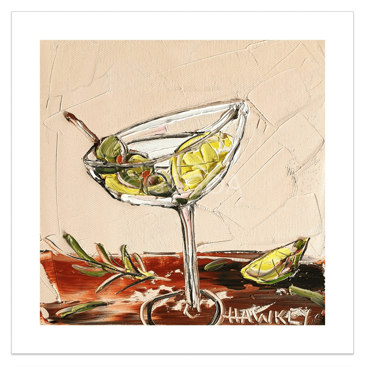 Martini And Lemon - Fine Art Print - Gold Coast Gallery Of ArtAngela Hawkey