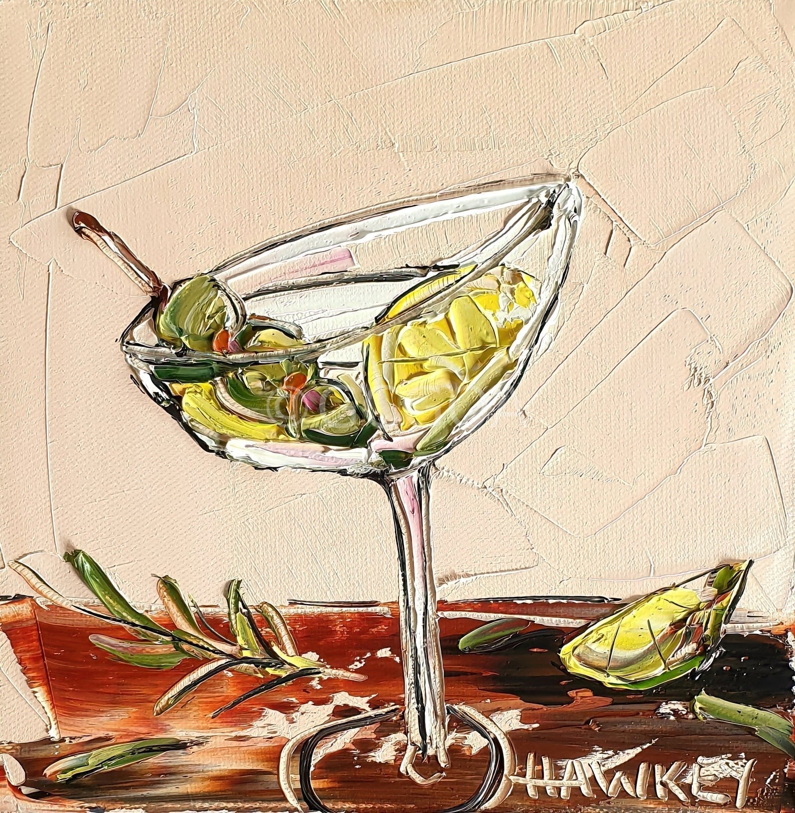 Martini And Lemon - Fine Art Print - Gold Coast Gallery Of ArtAngela Hawkey