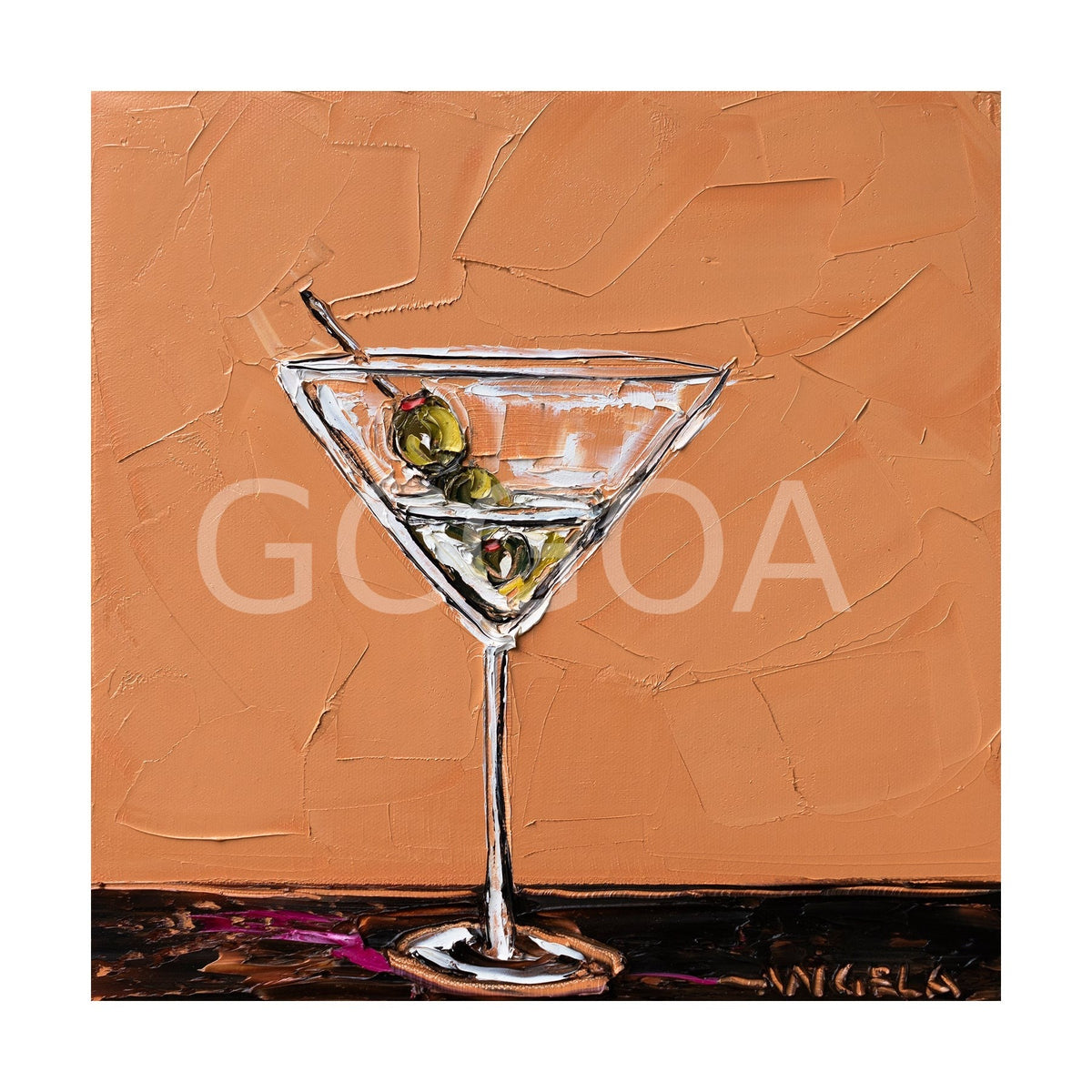 Martini On Burnt Orange - Fine Art Print - Gold Coast Gallery Of ArtAngela Hawkey