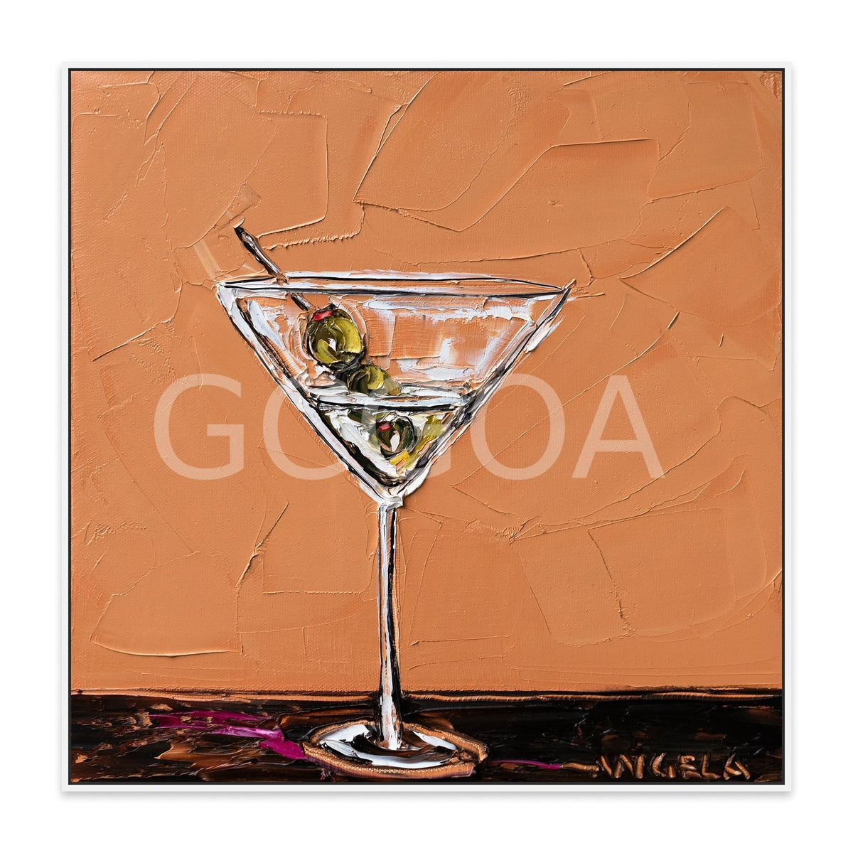 Martini On Burnt Orange - Fine Art Print - Gold Coast Gallery Of ArtAngela Hawkey