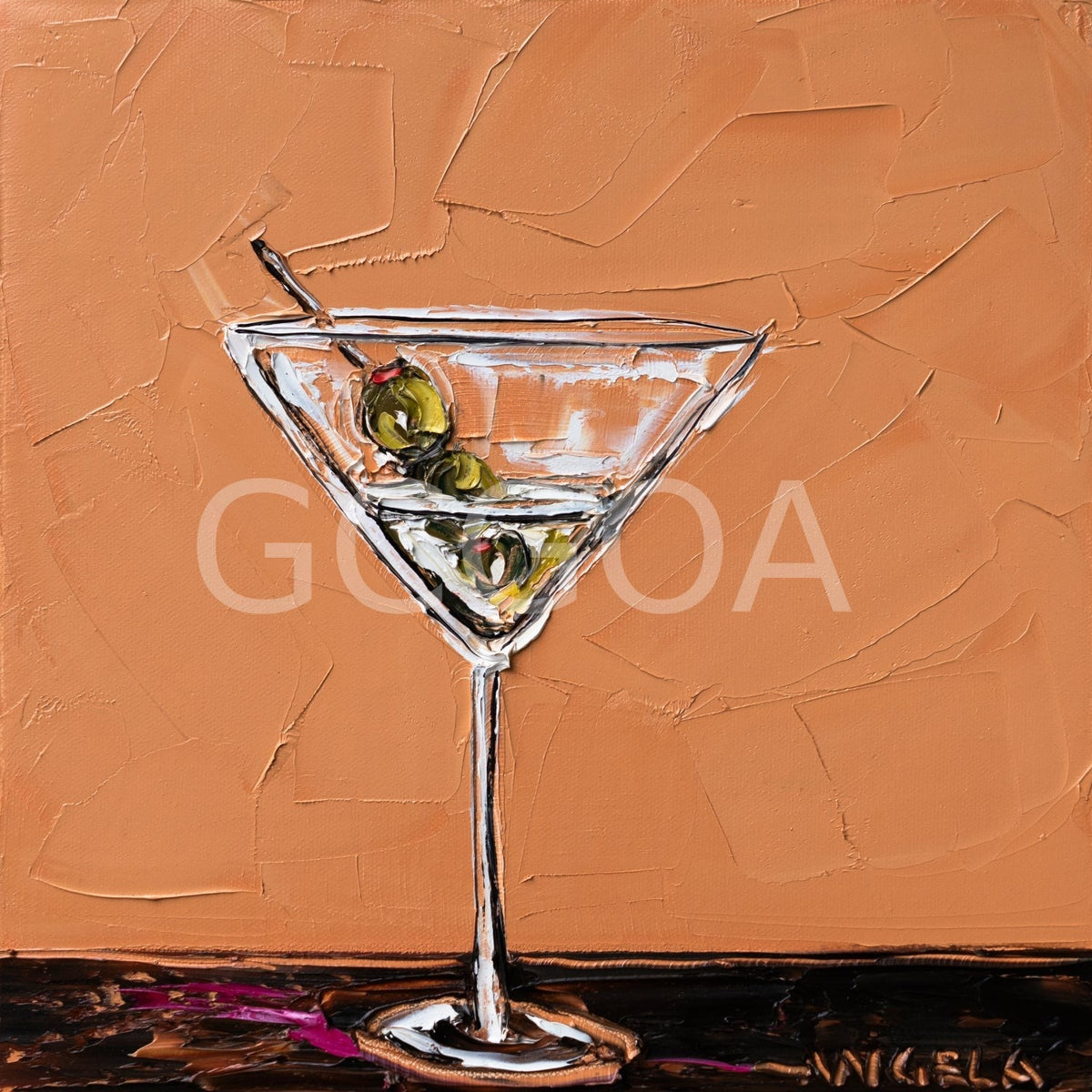 Martini On Burnt Orange - Fine Art Print - Gold Coast Gallery Of ArtAngela Hawkey