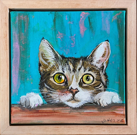 Mittsee the tiny puss - Original Art - Gold Coast Gallery Of ArtYvonne Wells