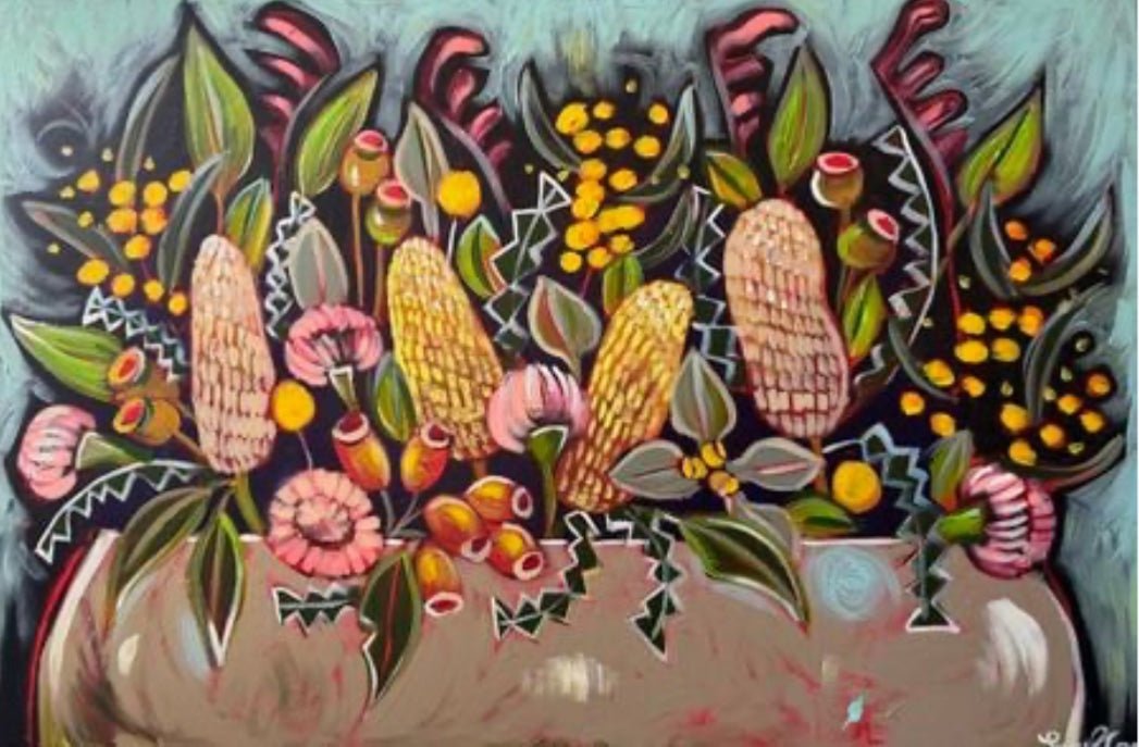 Native Flowers in a Mushroom Vase - Gold Coast Gallery Of ArtLucy Car