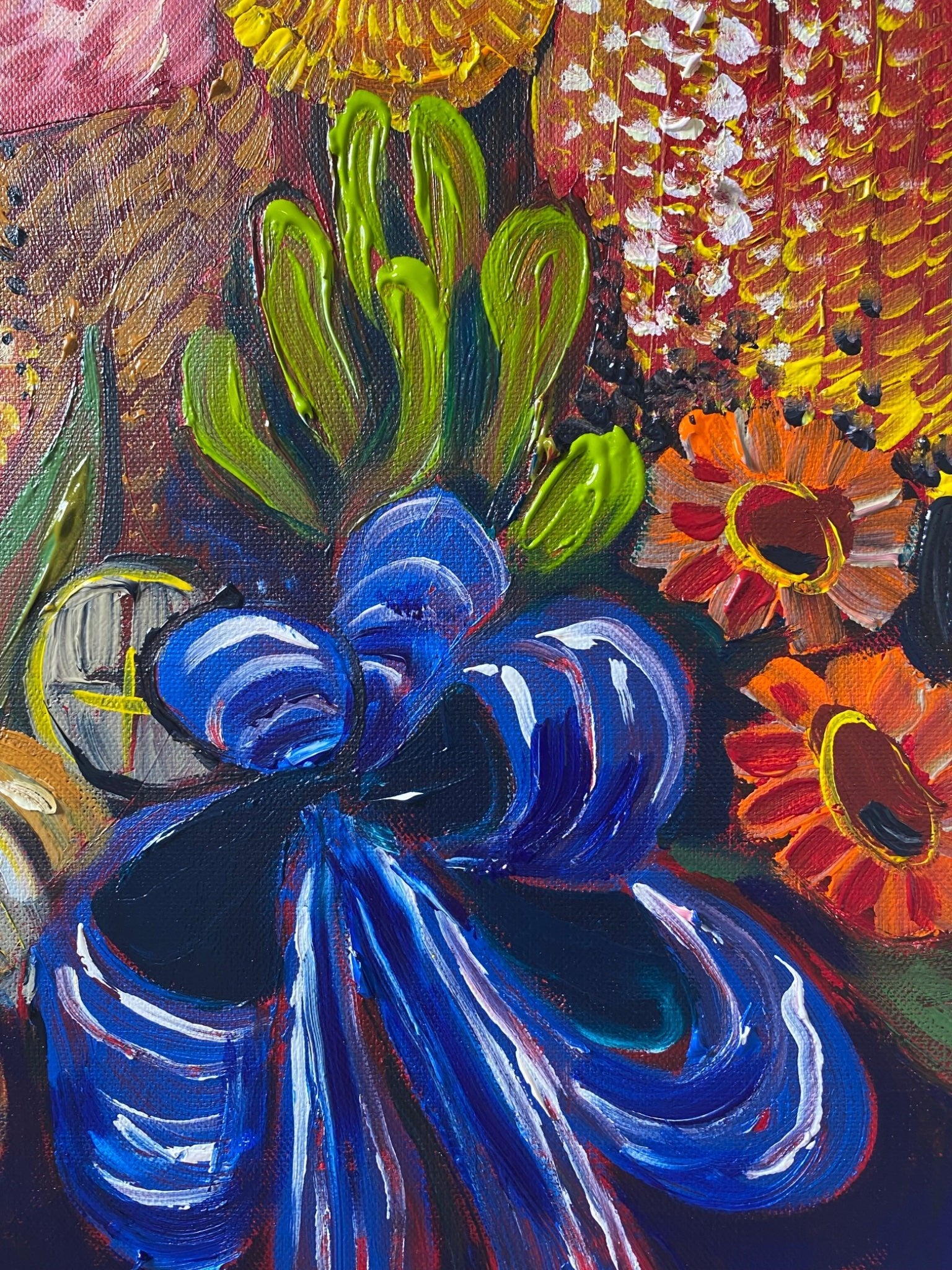 Navy Blue Vase of Natives - Original Art - Gold Coast Gallery Of ArtLucy Car