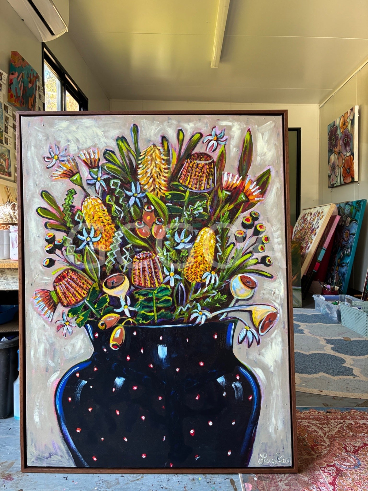 Navy Vase - Gold Coast Gallery Of ArtLucy Car