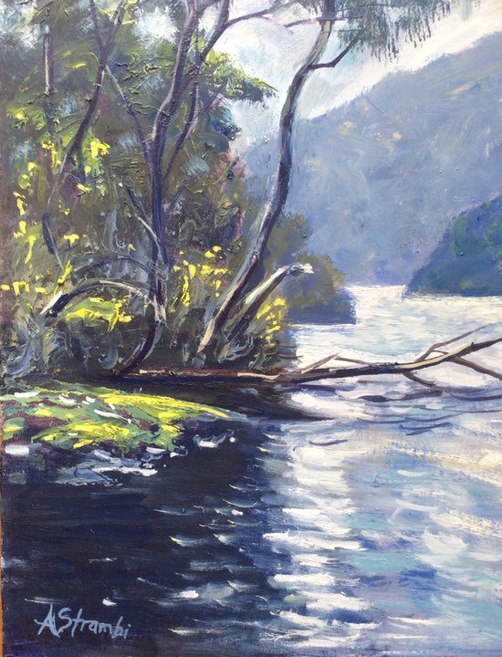New Norfolk Glimpse Tassie - Gold Coast Gallery Of ArtAnne Strambi