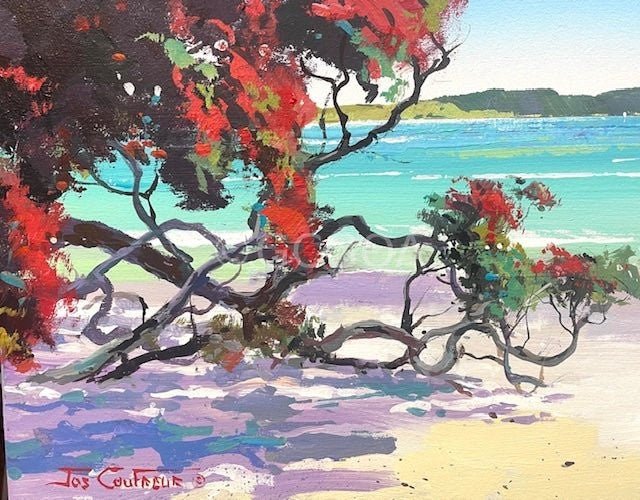 New Zealand Pohutukawa Tree - Original Art - Gold Coast Gallery Of ArtJos Coufreur
