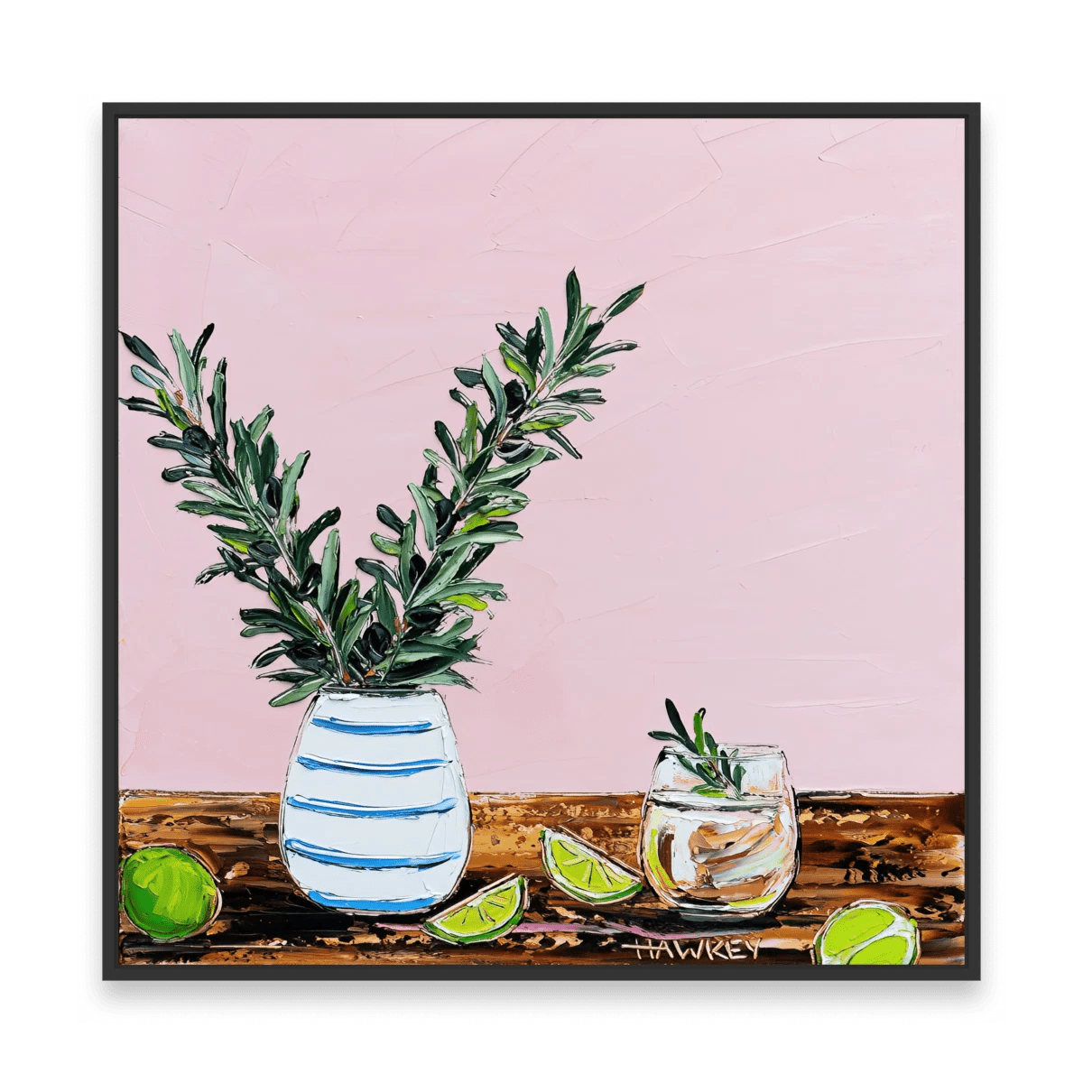 Olive Branch Gin And Limes - Fine Art Print - Gold Coast Gallery Of ArtAngela Hawkey