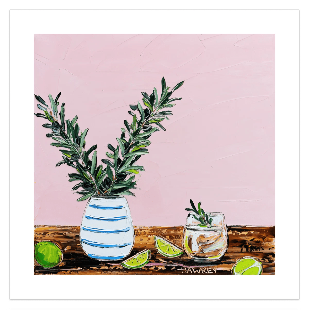 Olive Branch Gin And Limes - Fine Art Print - Gold Coast Gallery Of ArtAngela Hawkey