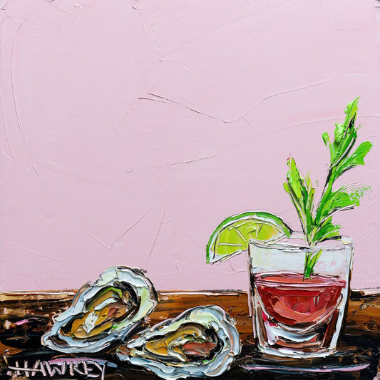 Oysters And Cocktail - Fine Art Print - Gold Coast Gallery Of ArtAngela Hawkey