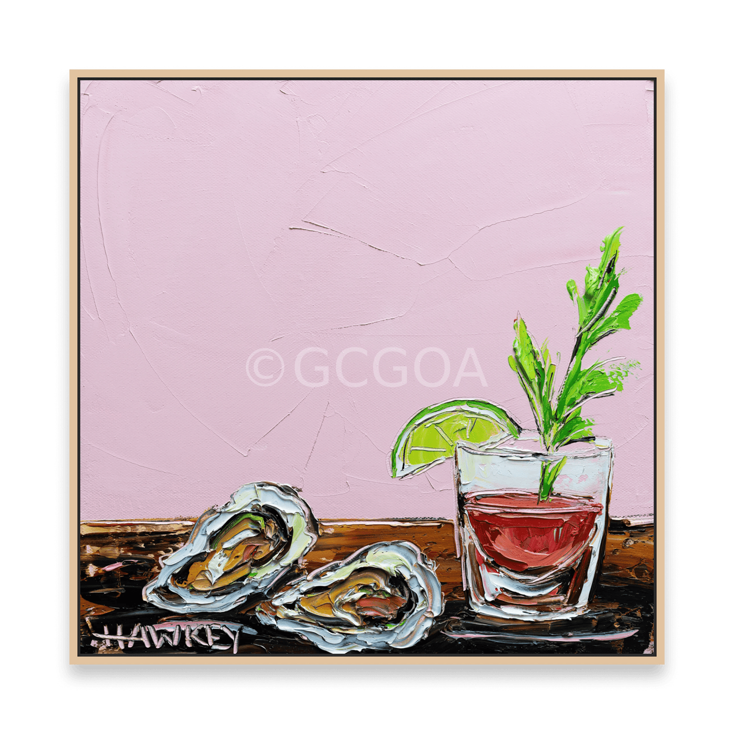 Oysters And Cocktail - Fine Art Print - Gold Coast Gallery Of ArtAngela Hawkey