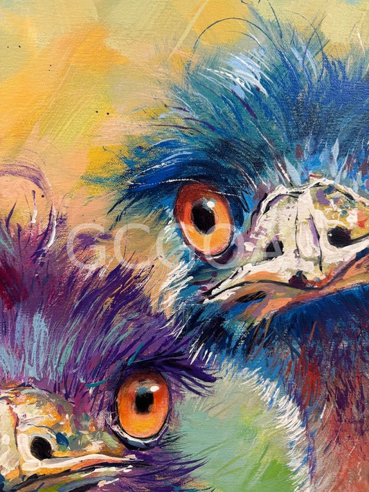 Pair of Emus 4 - Gold Coast Gallery Of ArtJos Coufreur