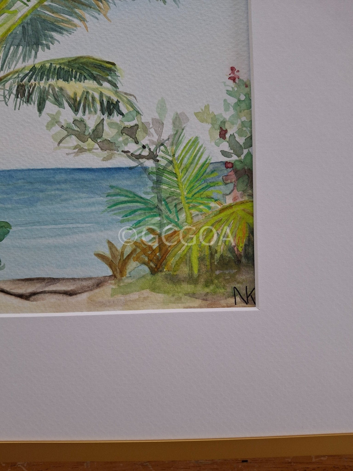 Paradise Beach Watercolour Framed - Gold Coast Gallery Of ArtNatalie K