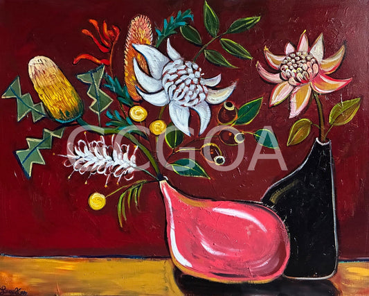 Peach and Black Vases - Gold Coast Gallery Of ArtLucy Car