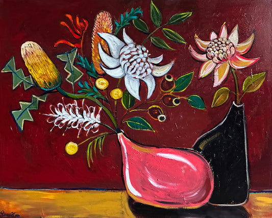Peach and Black Vases - Gold Coast Gallery Of ArtLucy Car
