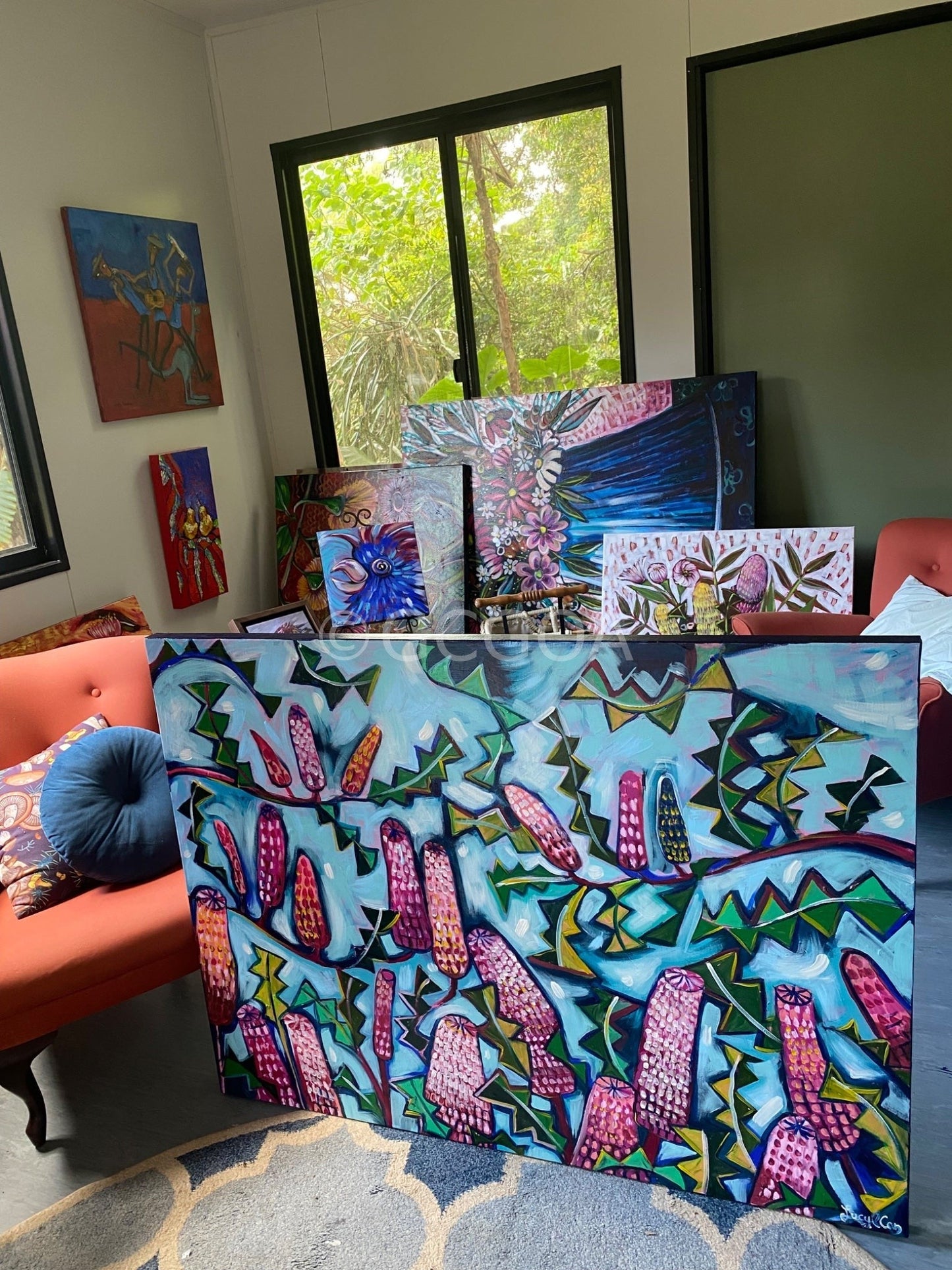 Pink Banksias - Original Art - Gold Coast Gallery Of ArtLucy Car