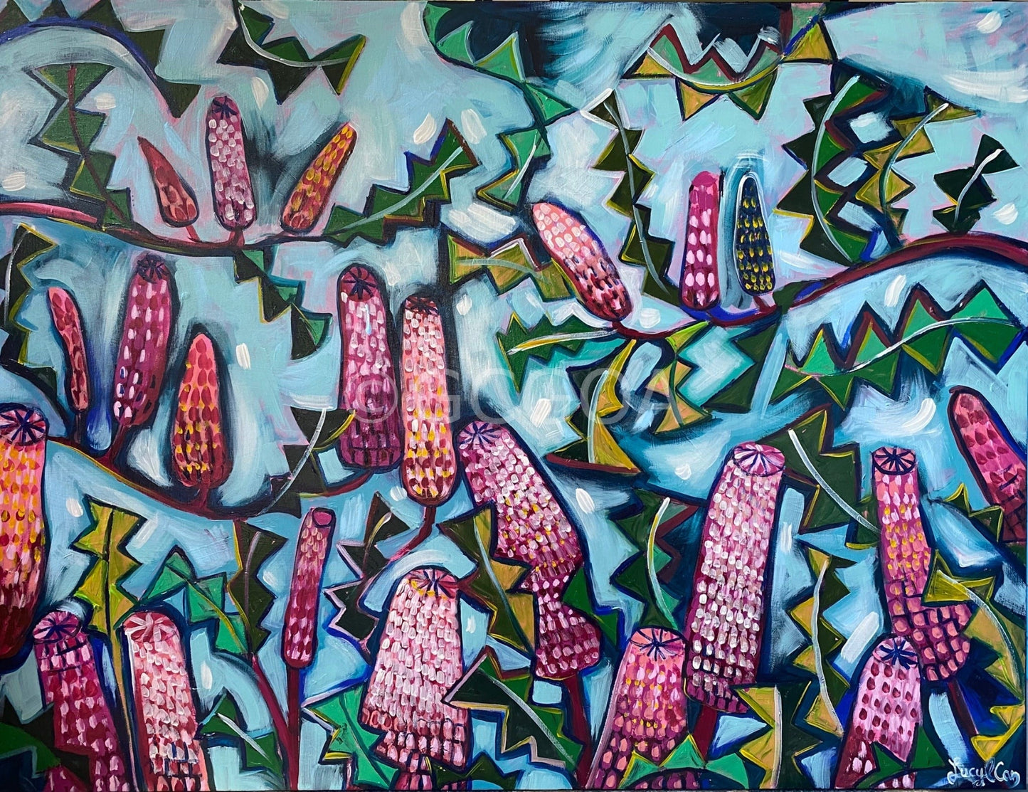 Pink Banksias - Original Art - Gold Coast Gallery Of ArtLucy Car