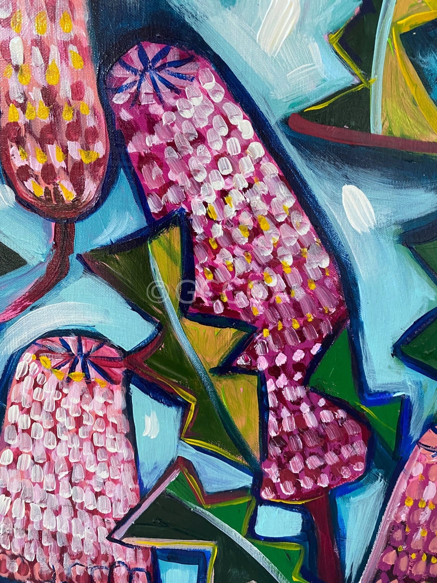 Pink Banksias - Original Art - Gold Coast Gallery Of ArtLucy Car