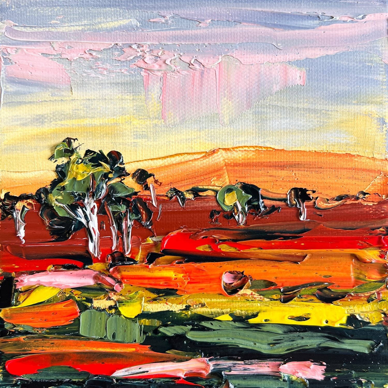 Pink Clouds Falling - Mini - Gold Coast Gallery Of ArtAngela Hawkey