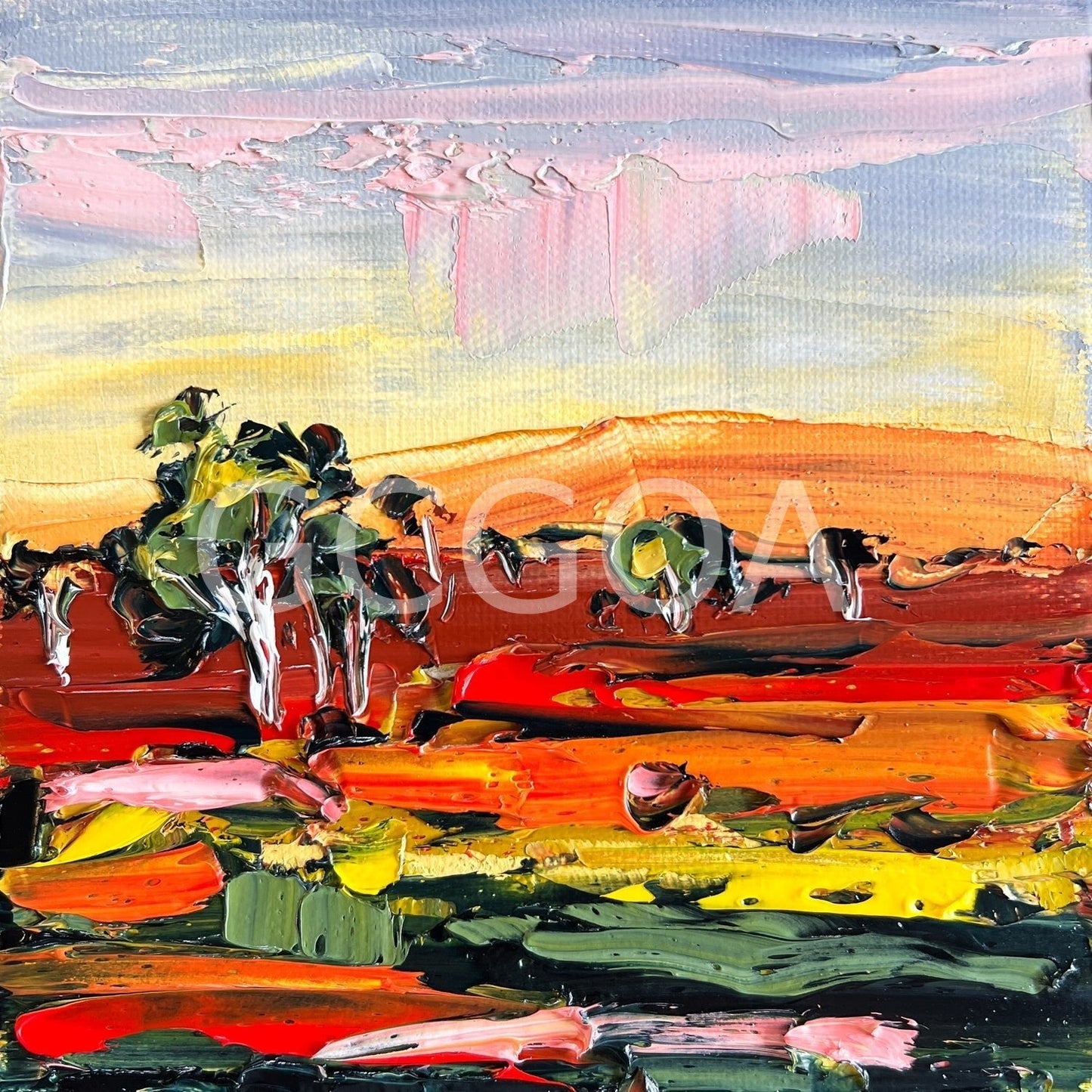 Pink Clouds Falling - Mini - Gold Coast Gallery Of ArtAngela Hawkey