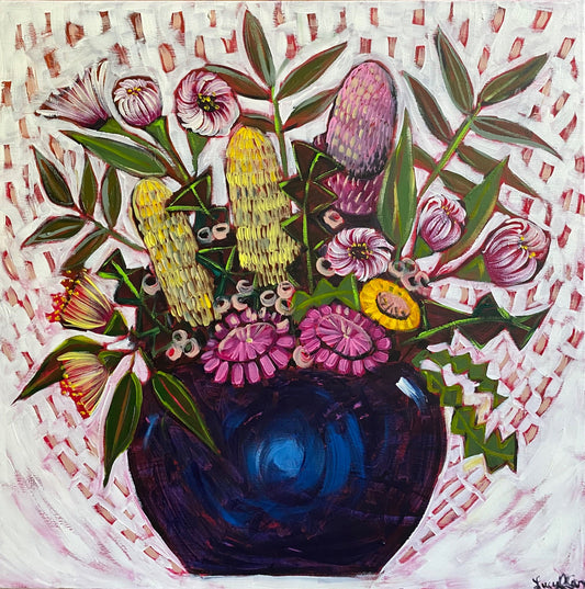 Pink Flowers - Original Art - Gold Coast Gallery Of ArtLucy Car