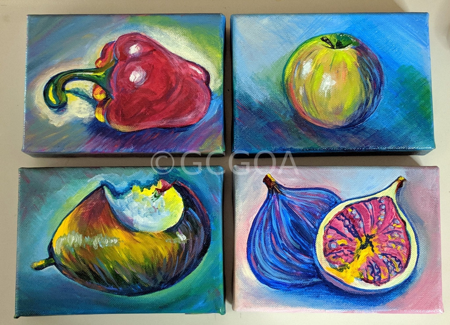 Polyptych of fruit - set of four - Gold Coast Gallery Of ArtYvonne Wells