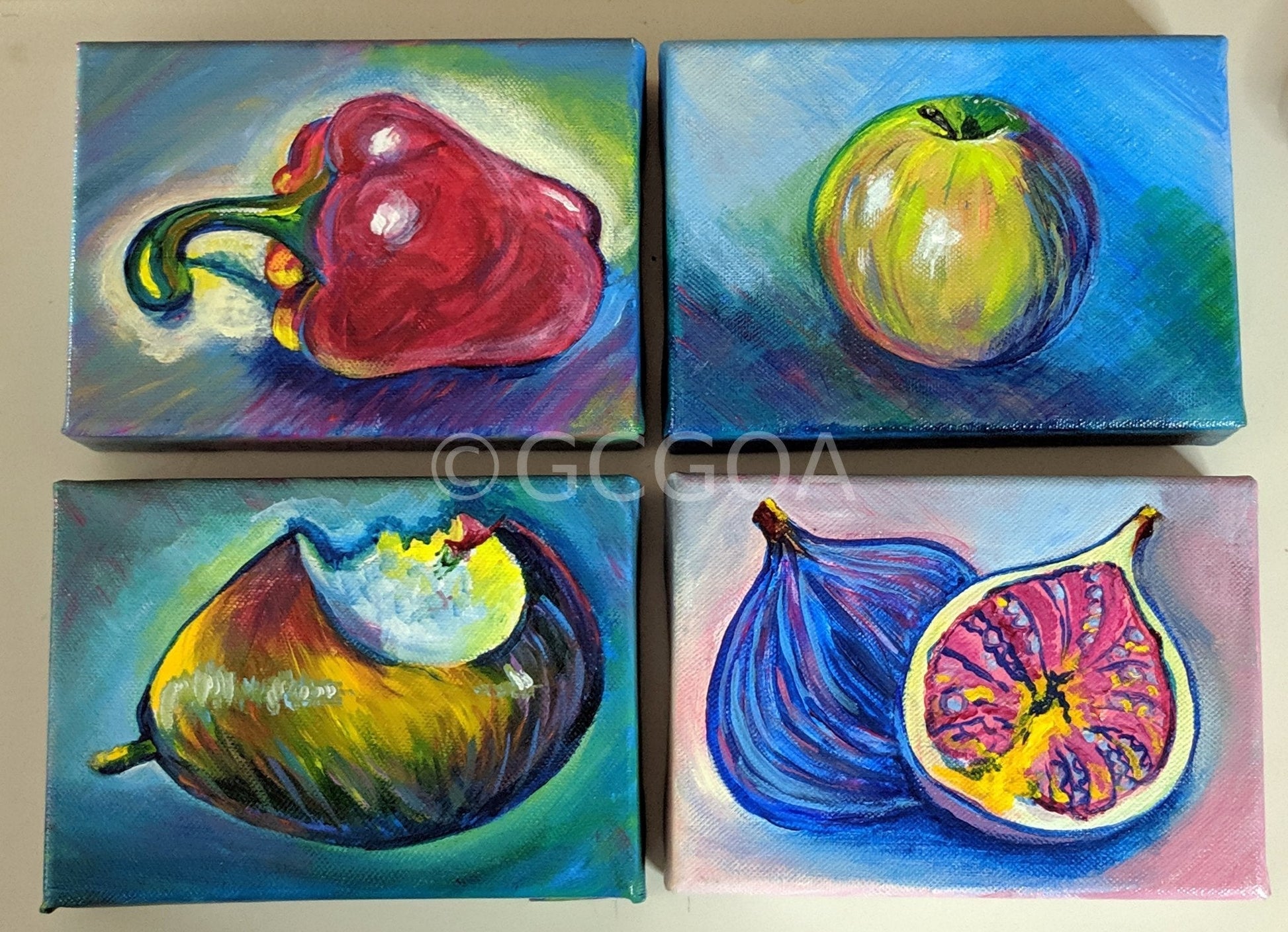 Polyptych of fruit - set of four - Gold Coast Gallery Of ArtYvonne Wells