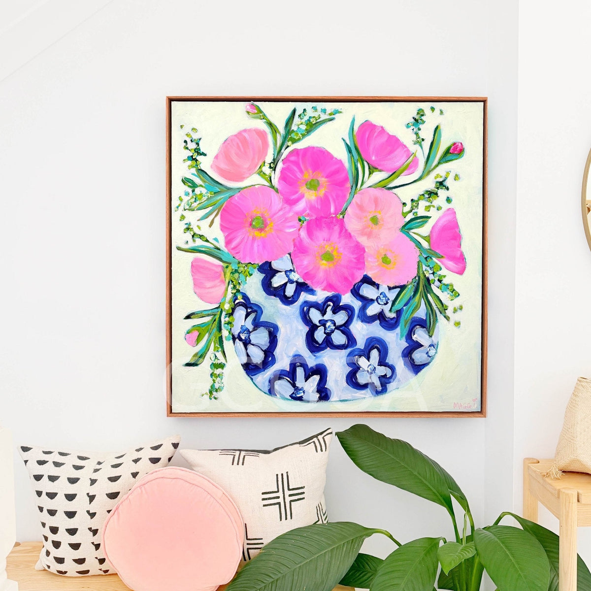 Poppies In Blue Floral Pot - Gold Coast Gallery Of ArtMaggi Mcdonald