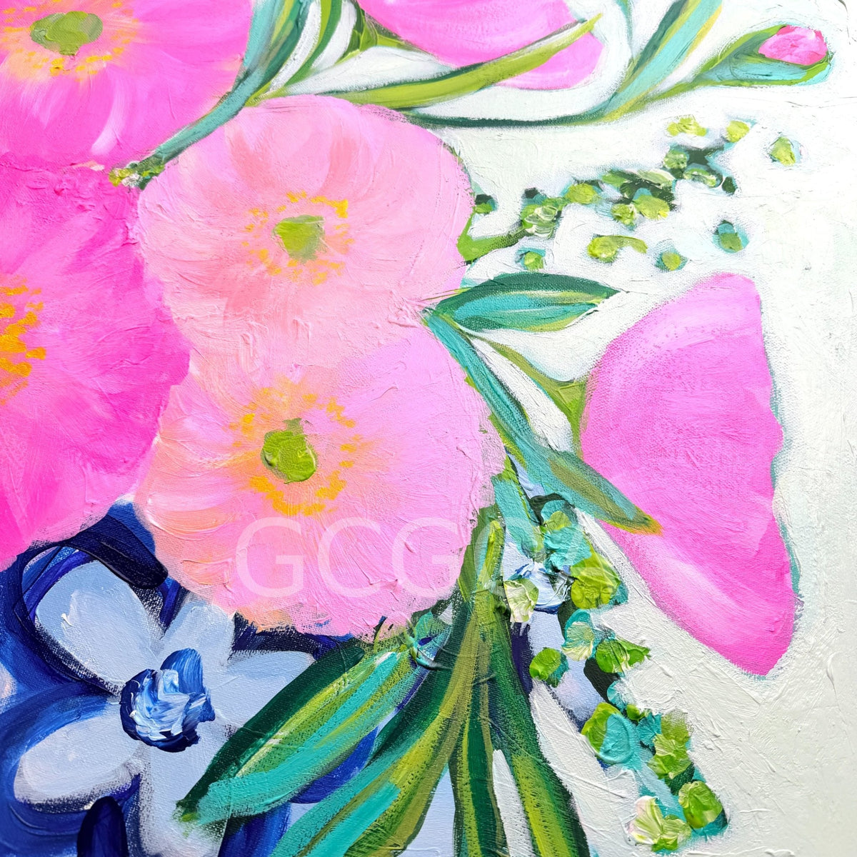 Poppies In Blue Floral Pot - Gold Coast Gallery Of ArtMaggi Mcdonald