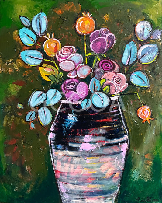 Pottery Vase with Roses - Gold Coast Gallery Of ArtLucy Car