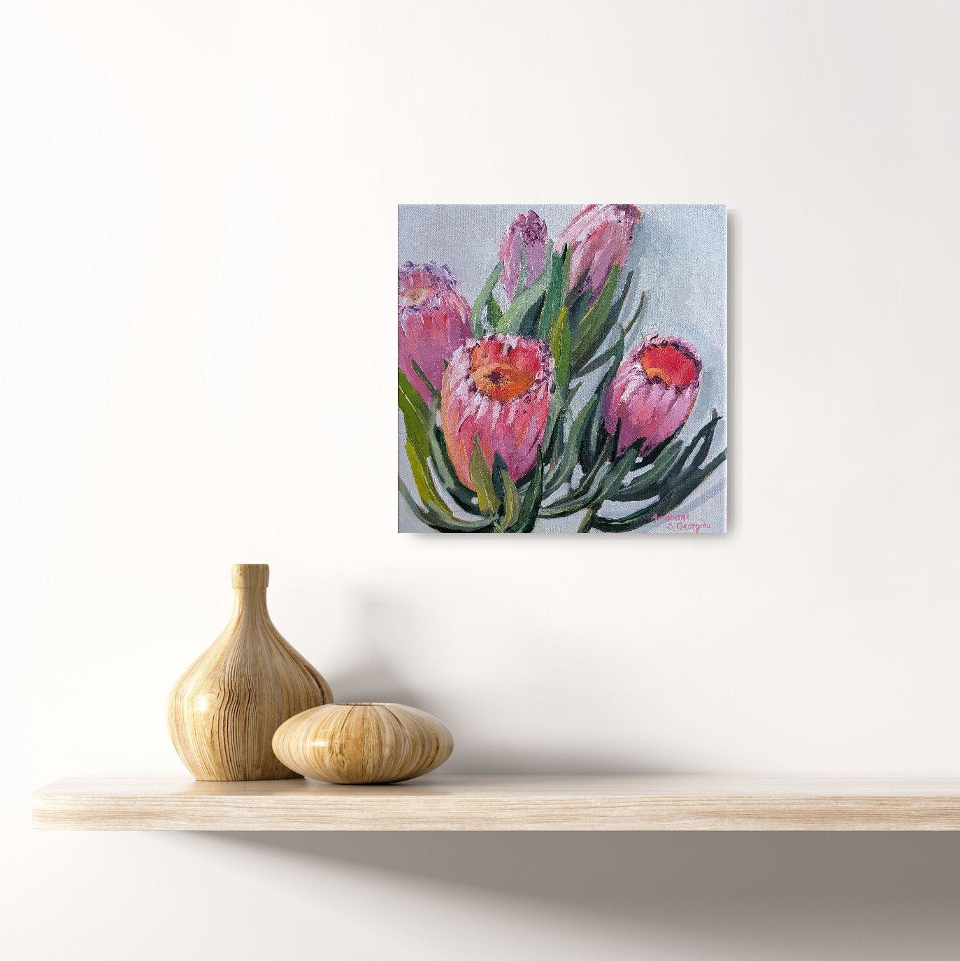 Proteas in Pink - Gold Coast Gallery Of ArtAndriane Georgiou