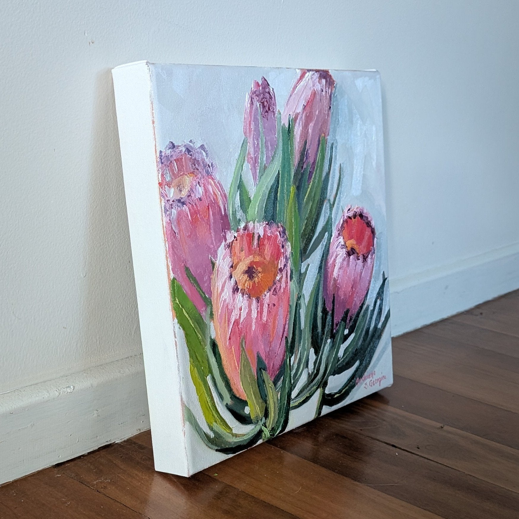 Proteas in Pink - Gold Coast Gallery Of ArtAndriane Georgiou