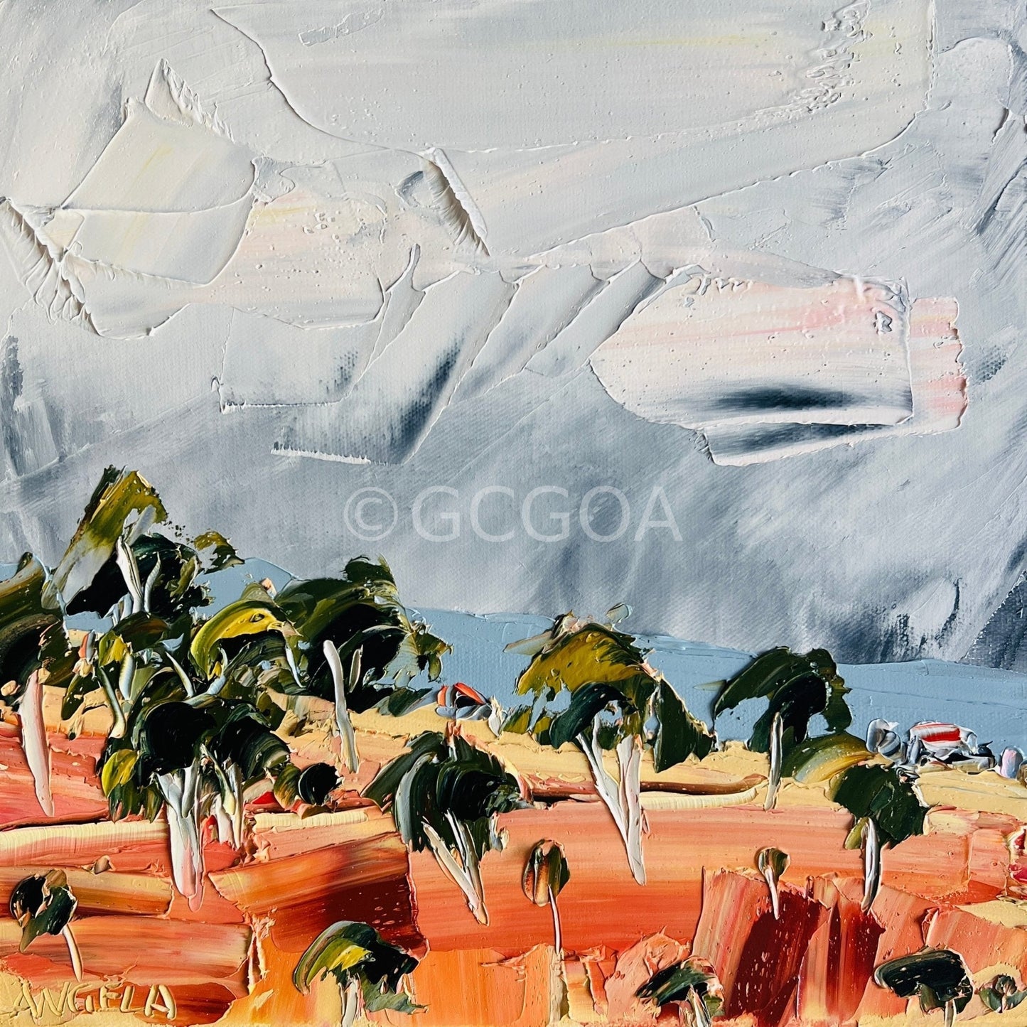 Rain Over Land - Original Art - Gold Coast Gallery Of ArtAngela Hawkey