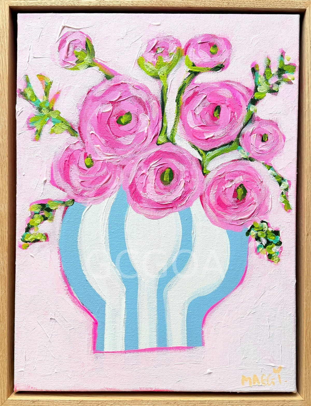 Ranunculus In Blue Stripes - Gold Coast Gallery Of ArtMaggi Mcdonald