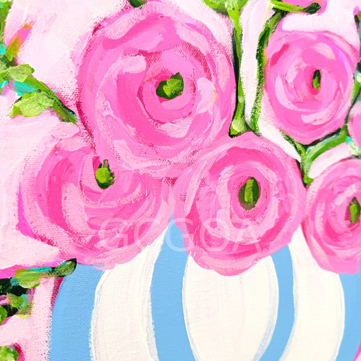 Ranunculus In Blue Stripes - Gold Coast Gallery Of ArtMaggi Mcdonald