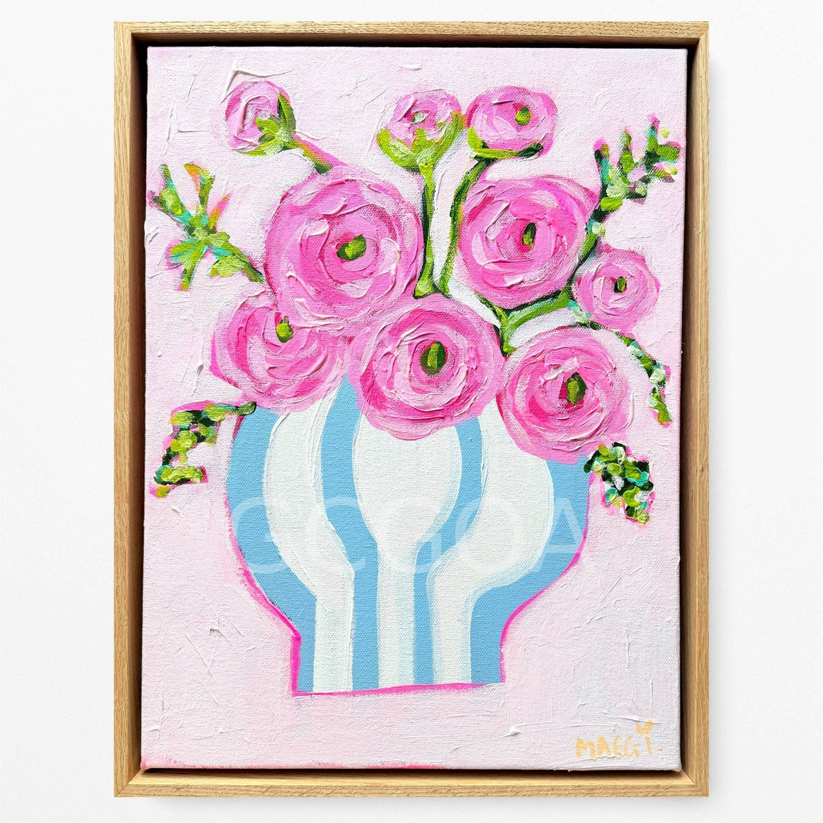 Ranunculus In Blue Stripes - Gold Coast Gallery Of ArtMaggi Mcdonald