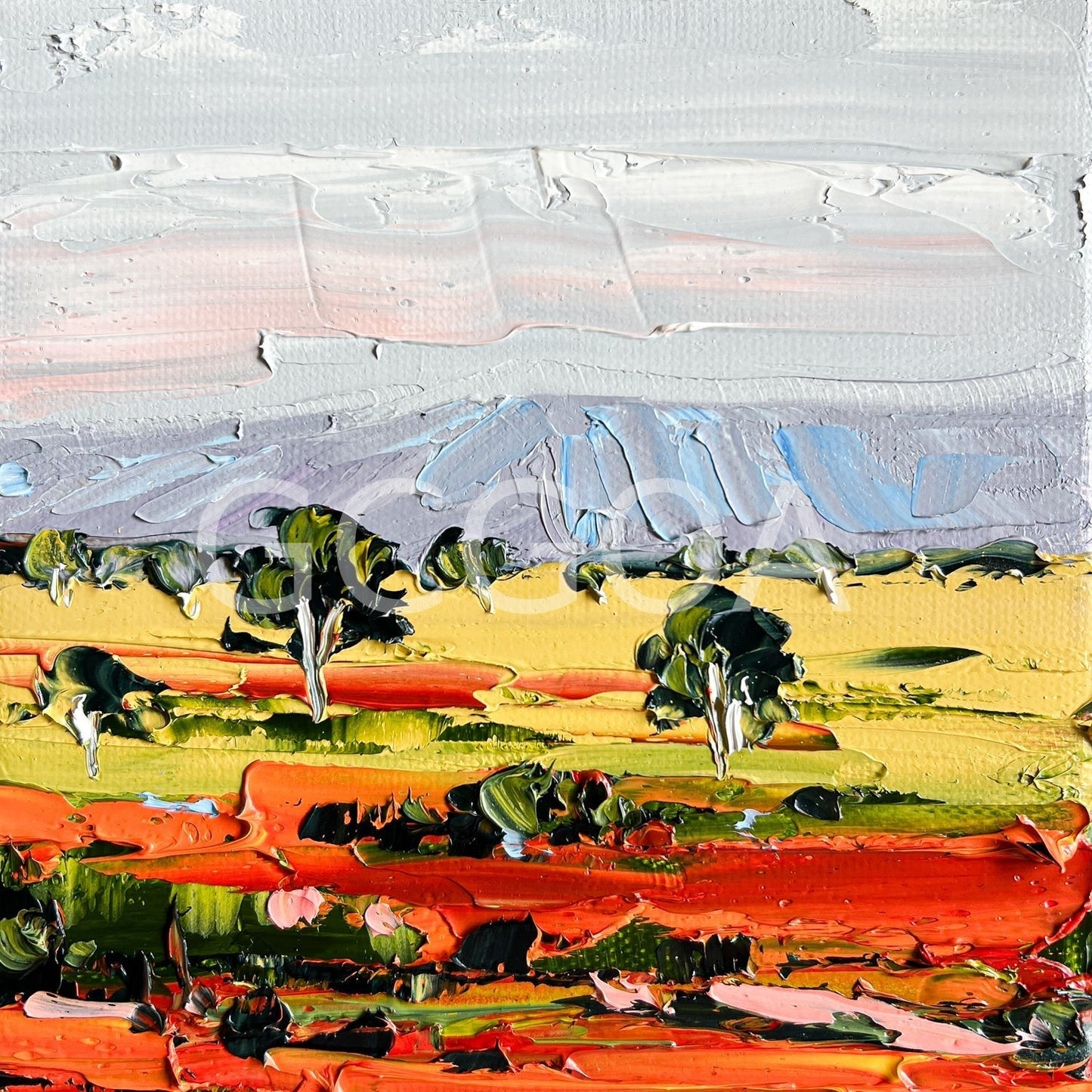 Red Earth and Gold Grasses - Mini - Gold Coast Gallery Of ArtAngela Hawkey